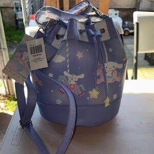 Sanrio Purple Cinnamonroll Mini Bucket Bag with Cute Character Design